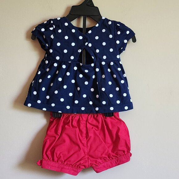 Child Of Mine By Carter’s Strawberry 2-Piece Outfit Polka Dot Shorts & Top 3-6M - Picture 3 of 5